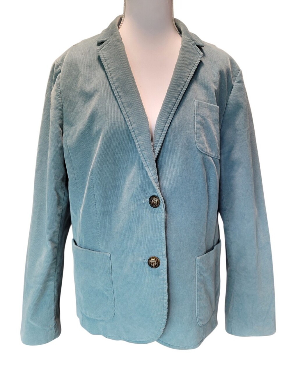 Talbots Blue Corduroy Structured Blazer Jacket - Picture 2 of 8